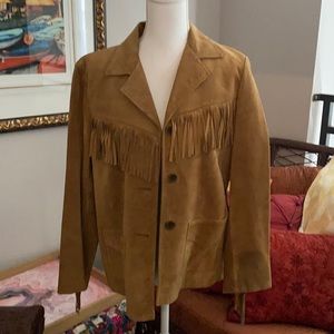 - True Vintage full sueded jacket - rusty tan color - Retro and fun!